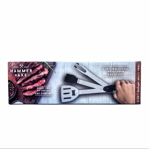 NIB Hammer & Axe 5-in-1 Barbeque Multi-Tool Utensil Set - Picture 7 of 10